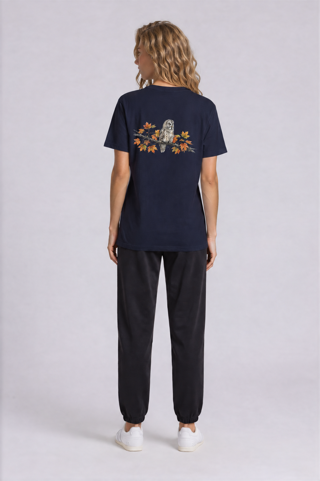 Great Grey Owl Tee - Royal Blue - back - w