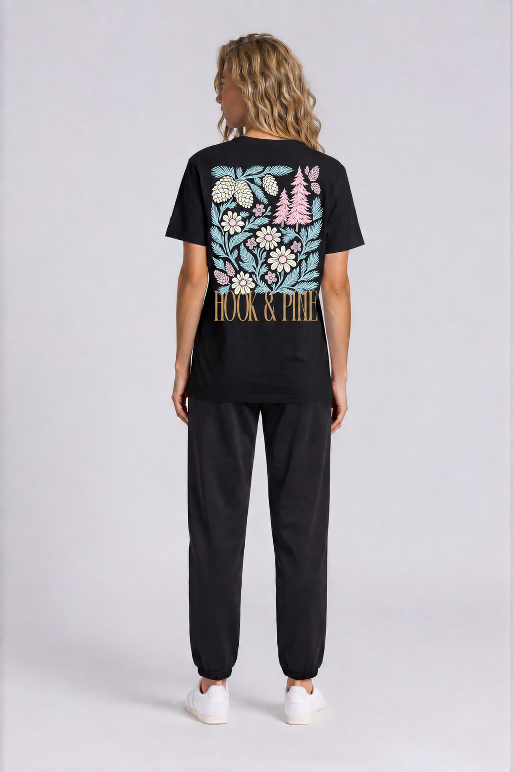 Floral Tee - Black - back