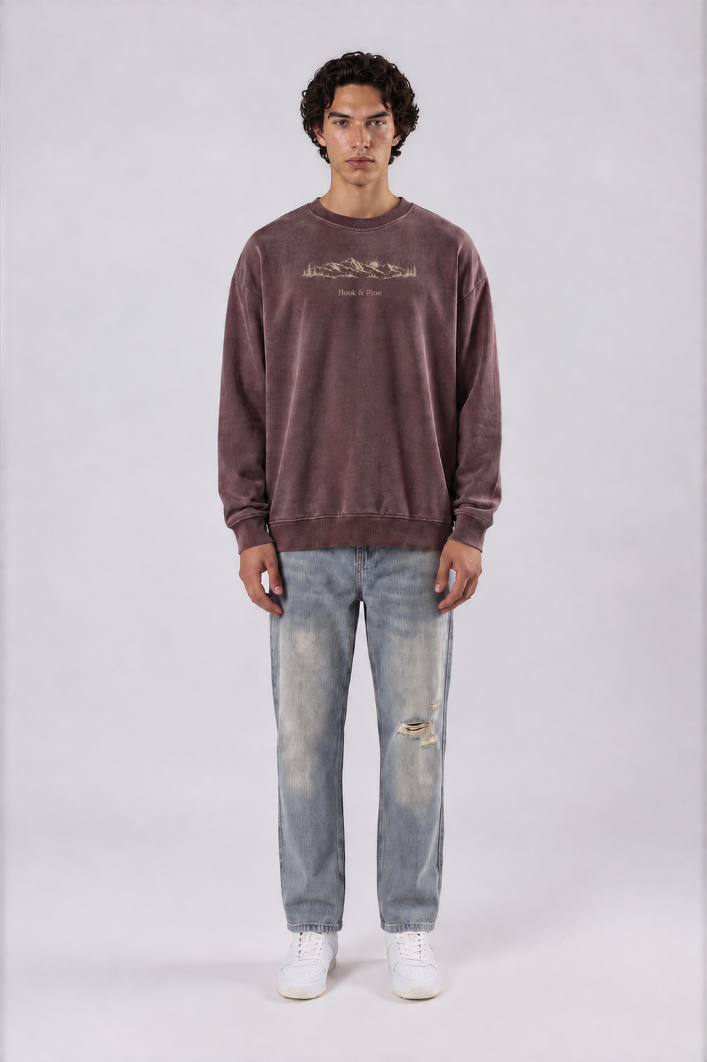 Men's Vintage Mountain Crewneck - Jujube Red - front - m