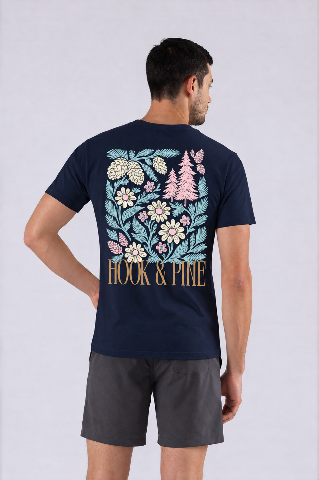 Floral Tee - Royal Blue - back