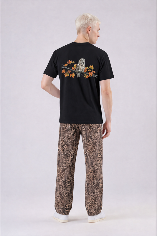Great Grey Owl Tee - Black - back - m