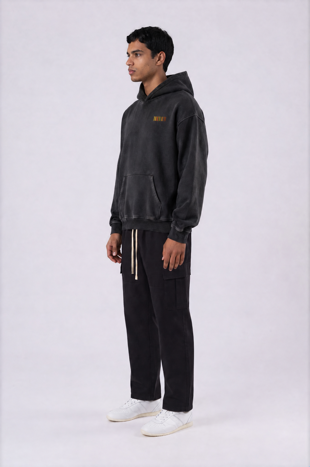 Heavyweight Oversized Hoodie - Black - side - m