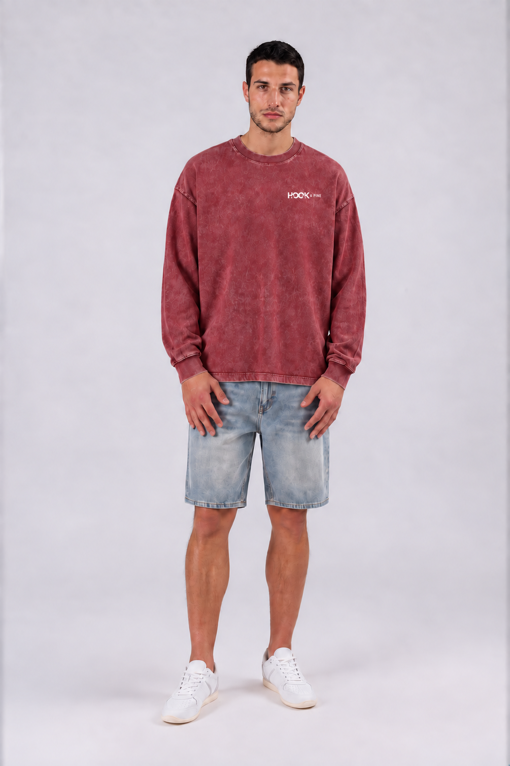 Toucan Oversized Long Sleeve Tee - Red - front