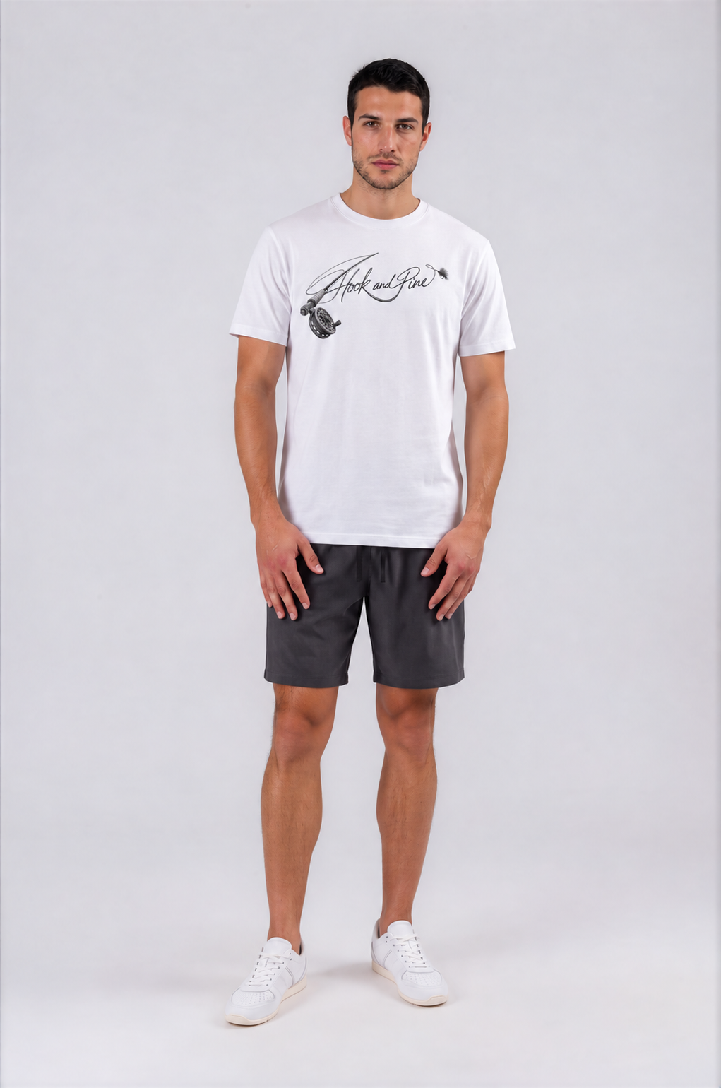 Fly Fishing Logo Tee - White - front