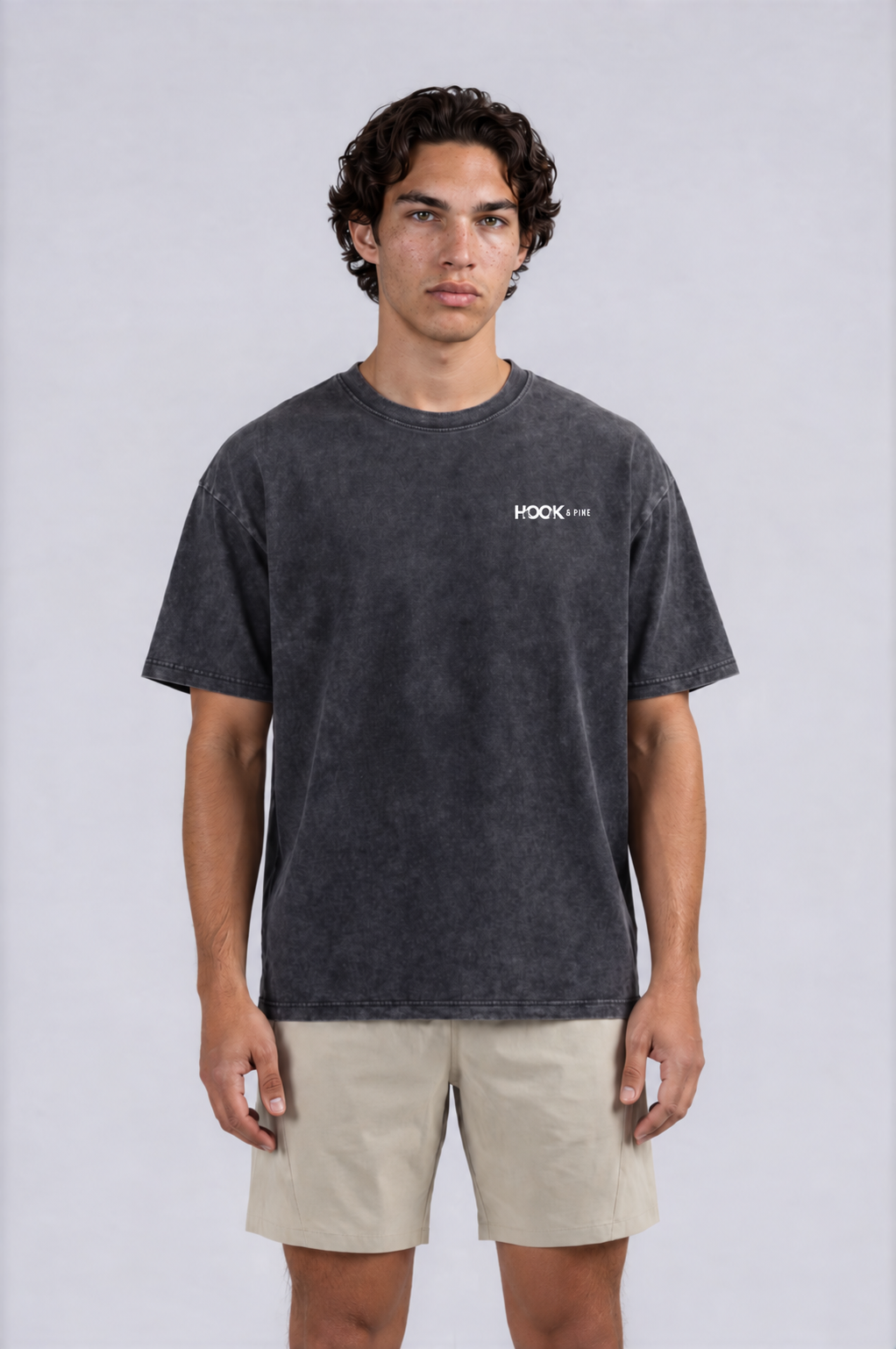 Pine Tree Thick Oversized Tee - Black - front - m