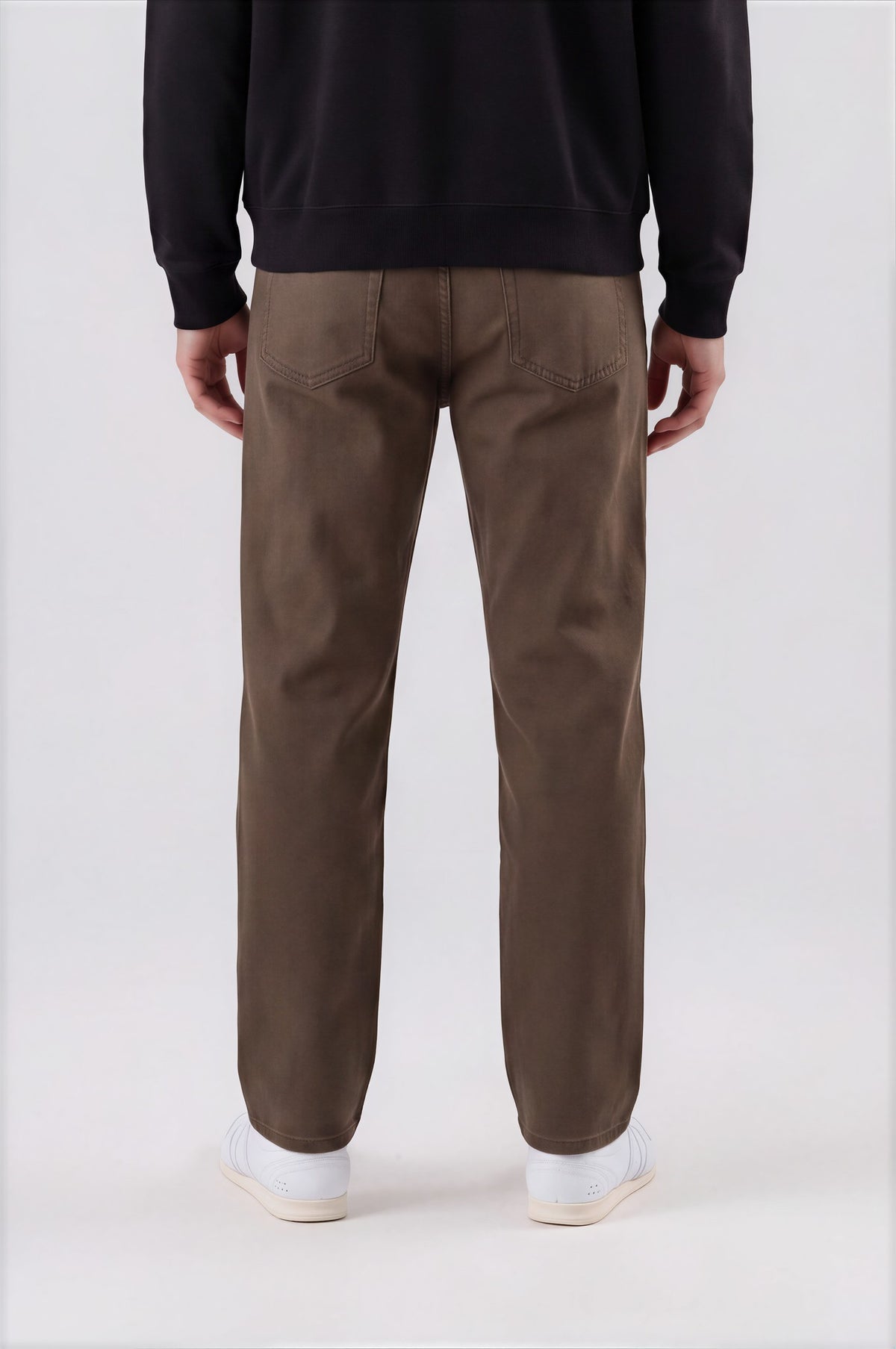 Men’s Vintage Wash Straight Leg Jeans - Brown - detail