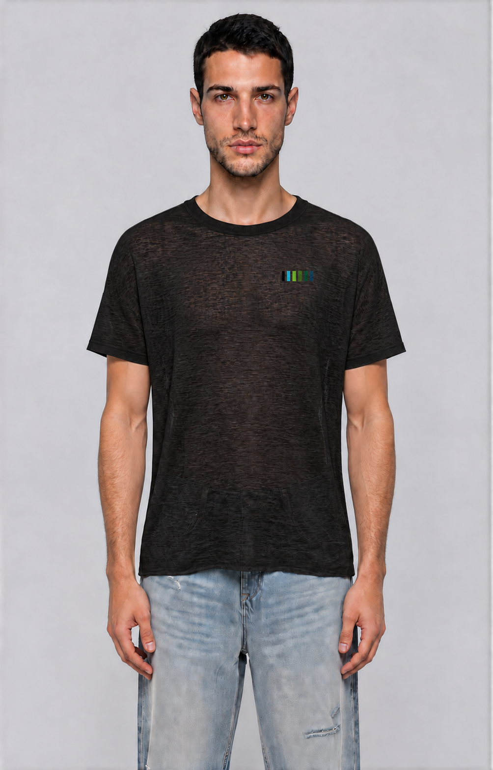 Thin Lyocell Boxy Tee - Black - front - m