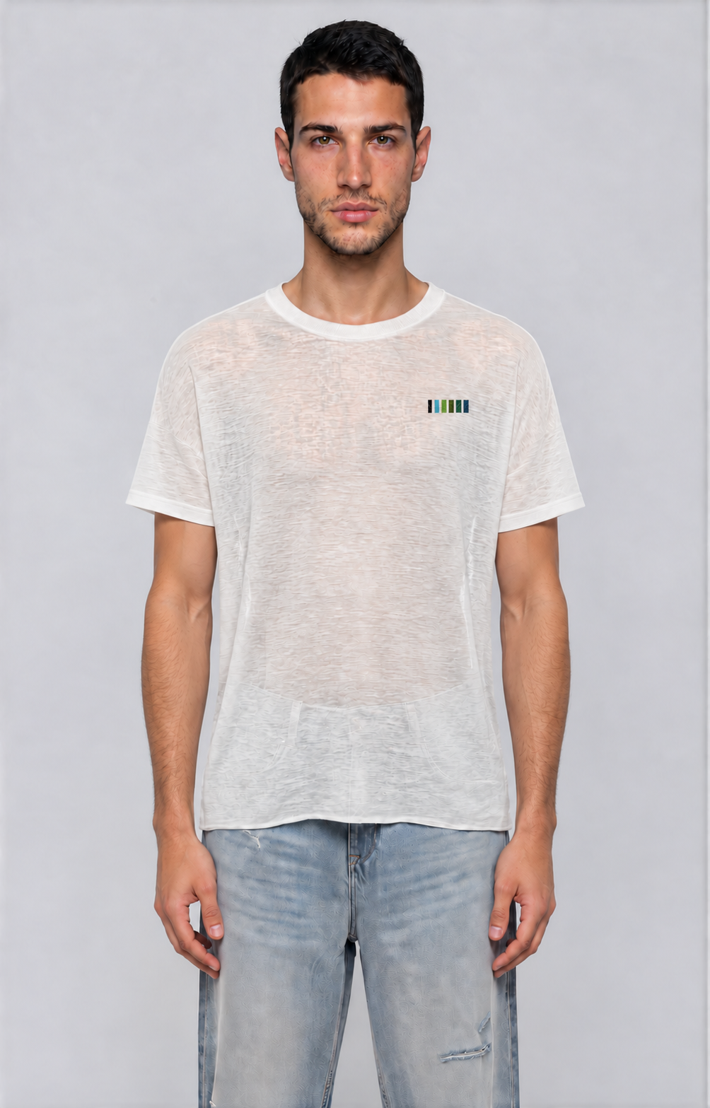 Thin Lyocell Boxy Tee - White - front - m