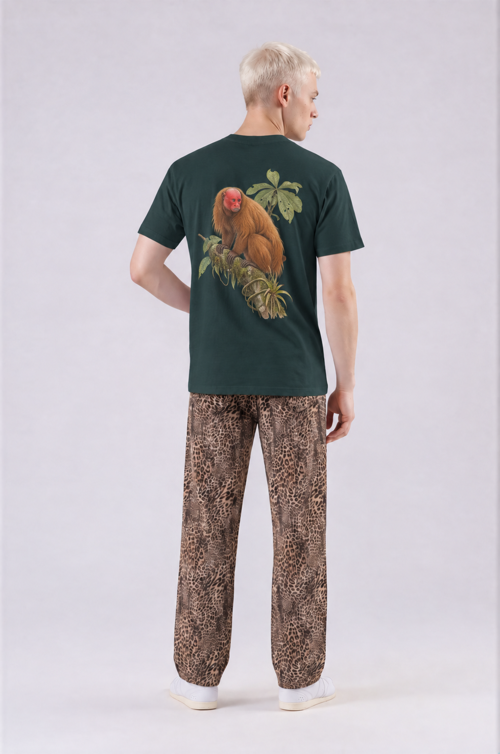 Bald Uakari Tee - Vintage Green - back