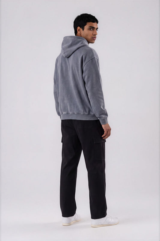 Men's Straight-Leg Cargo Pants - Black - front