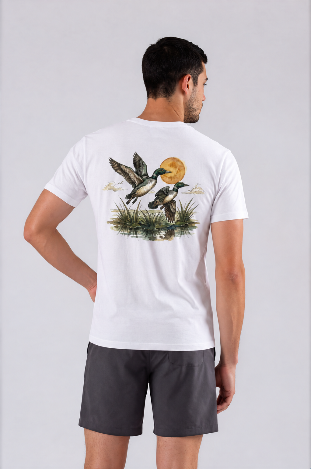 Loon Tee - White - back - m