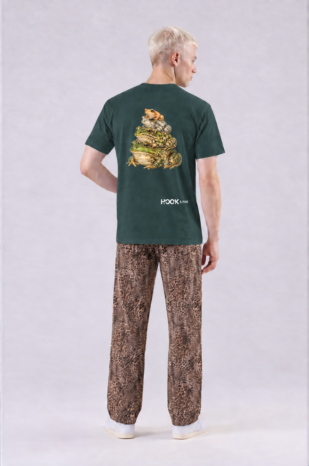 Stacked Frog Tee - Vintage Green - back