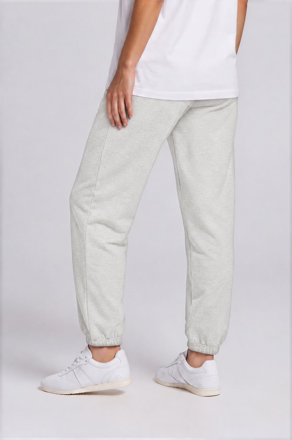 Women's Jogger Sweatpants - Oat Gray - front detail