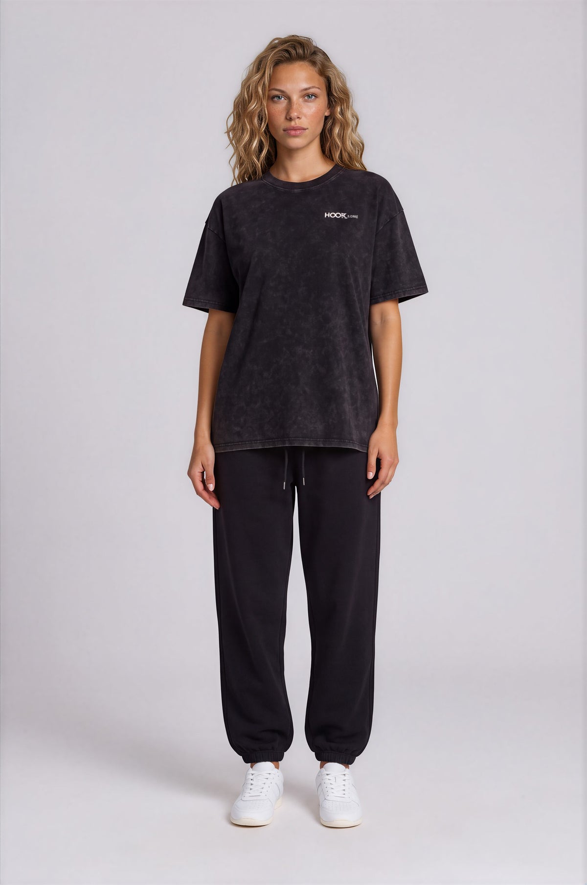Pine Tree Thick Oversized Tee - Black - front - w
