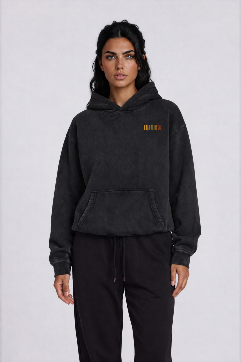 Heavyweight Oversized Hoodie - Black - front - w
