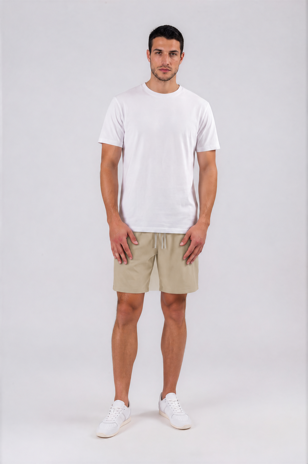 Men's Lightweight Drawstring Shorts - Khaki - front - m