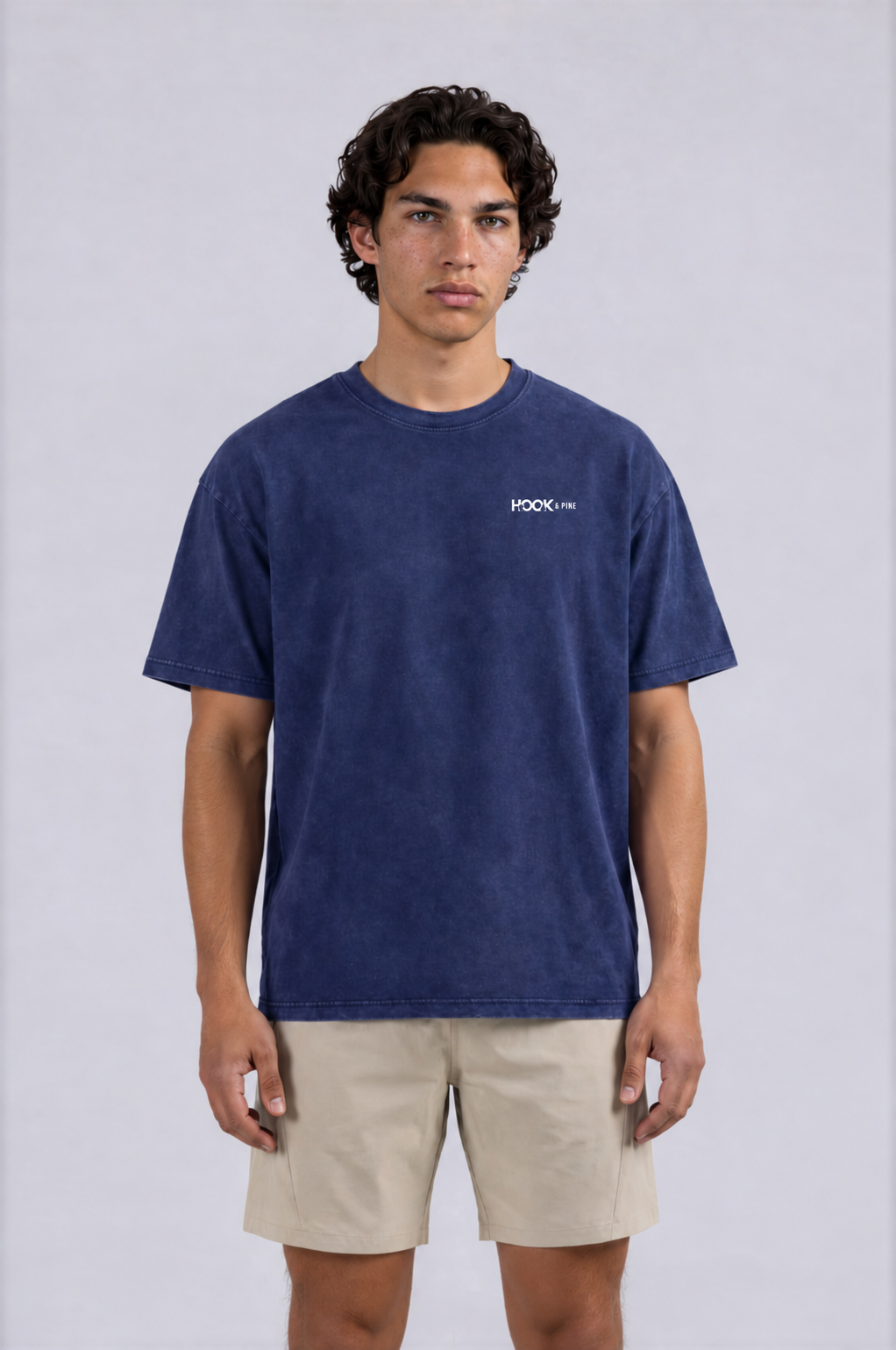 Pine Tree Thick Oversized Tee - Royal Blue - front - m