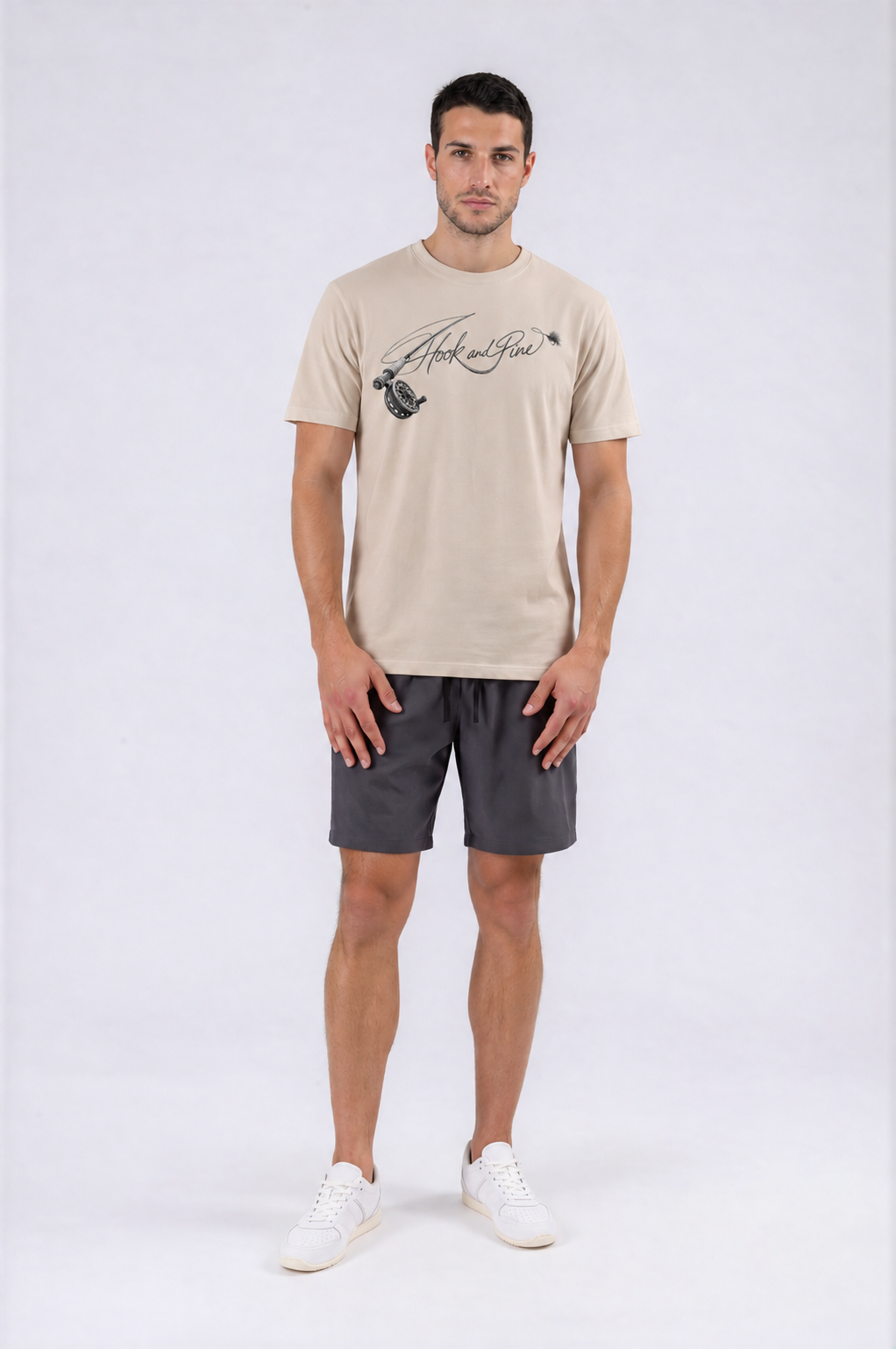 Fly Fishing Logo Tee - Khaki - front
