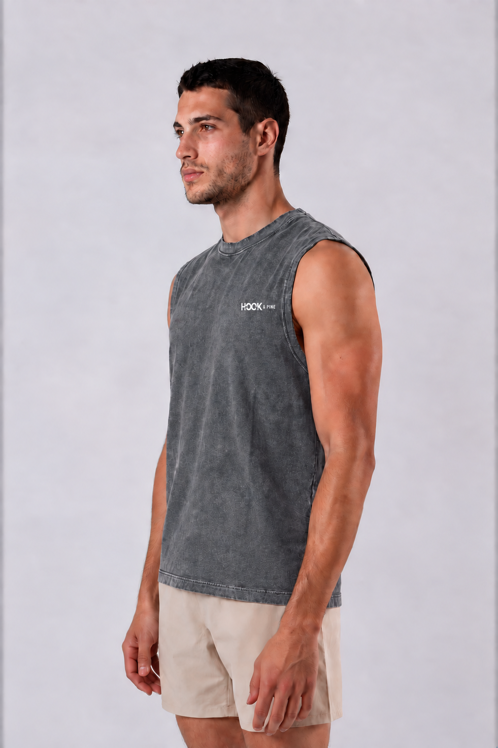 Men's Logo Frayed Cut-Off - Dark Gray - front - m