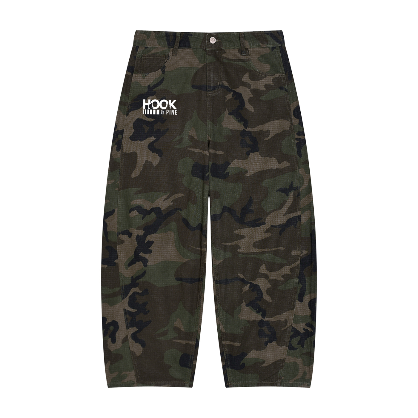 Men’s Camo Barrel Leg Cargo Pants