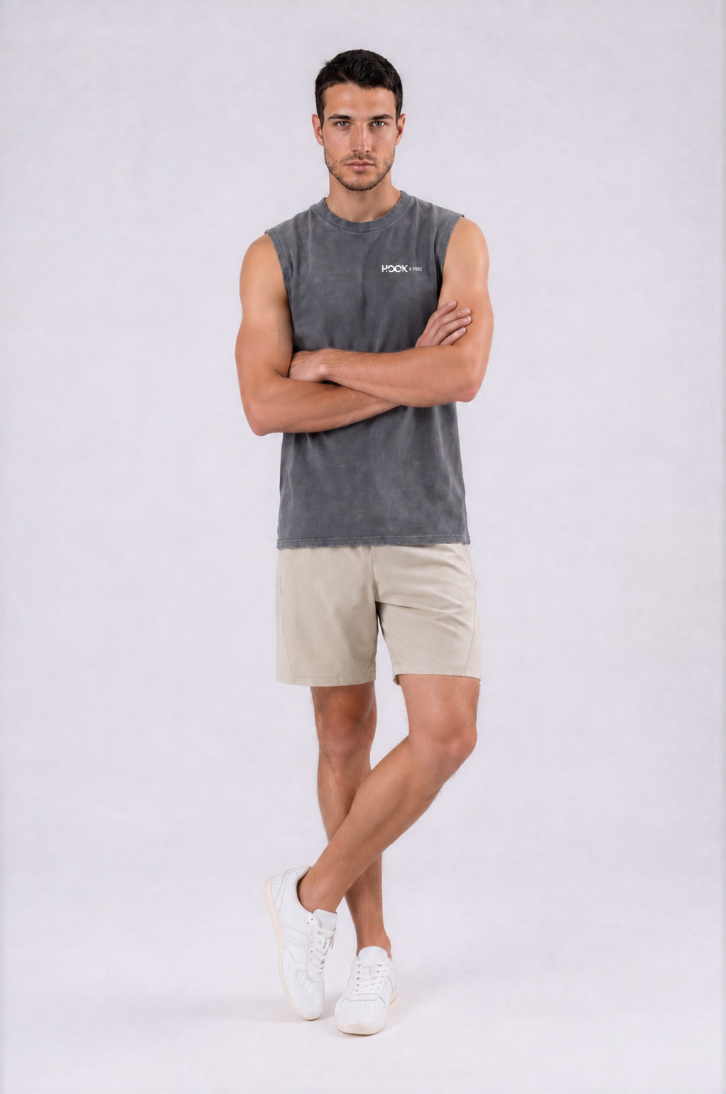 Men's Logo Frayed Cut-Off - Dark Gray - front - m