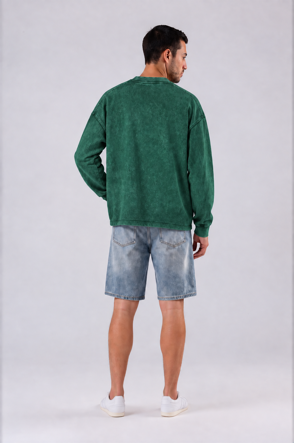 Oversized Mountain Tee - Dark Green - back - m