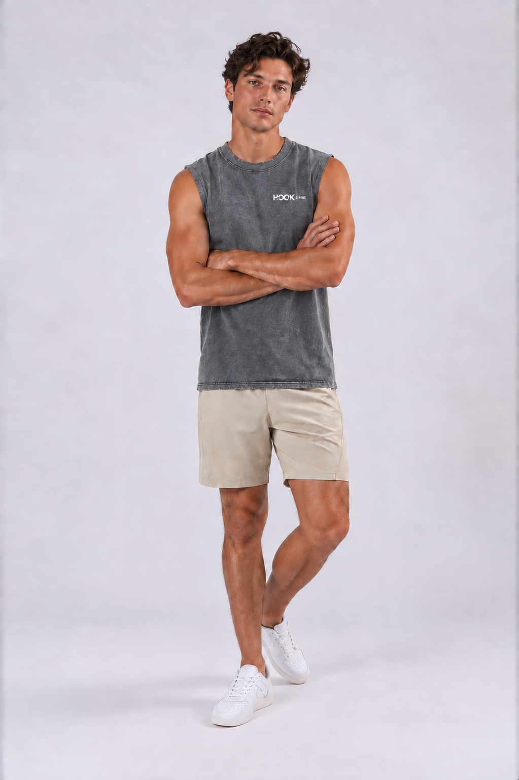 Men's Logo Frayed Cut-Off - Dark Gray - front - m
