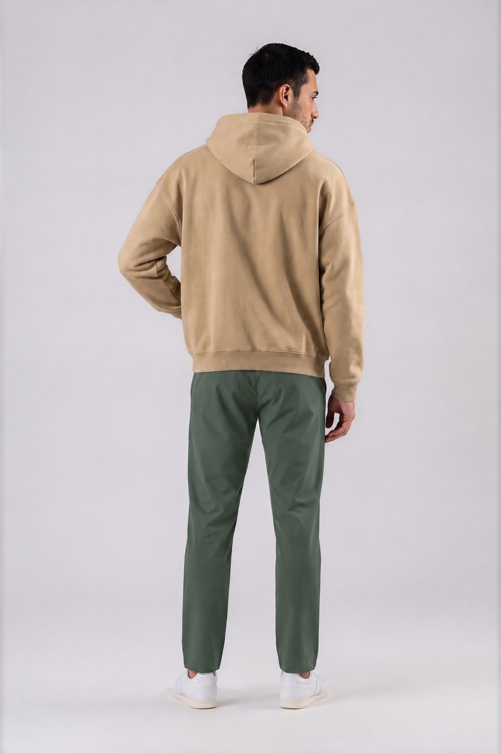 Lightweight Tapered Track Pants - Army Green - back