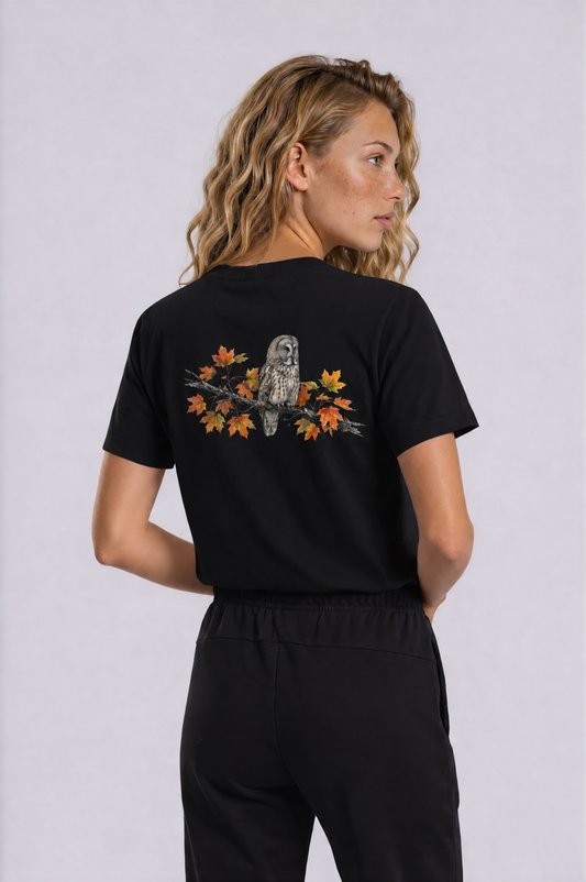 Great Grey Owl Tee - Black - back