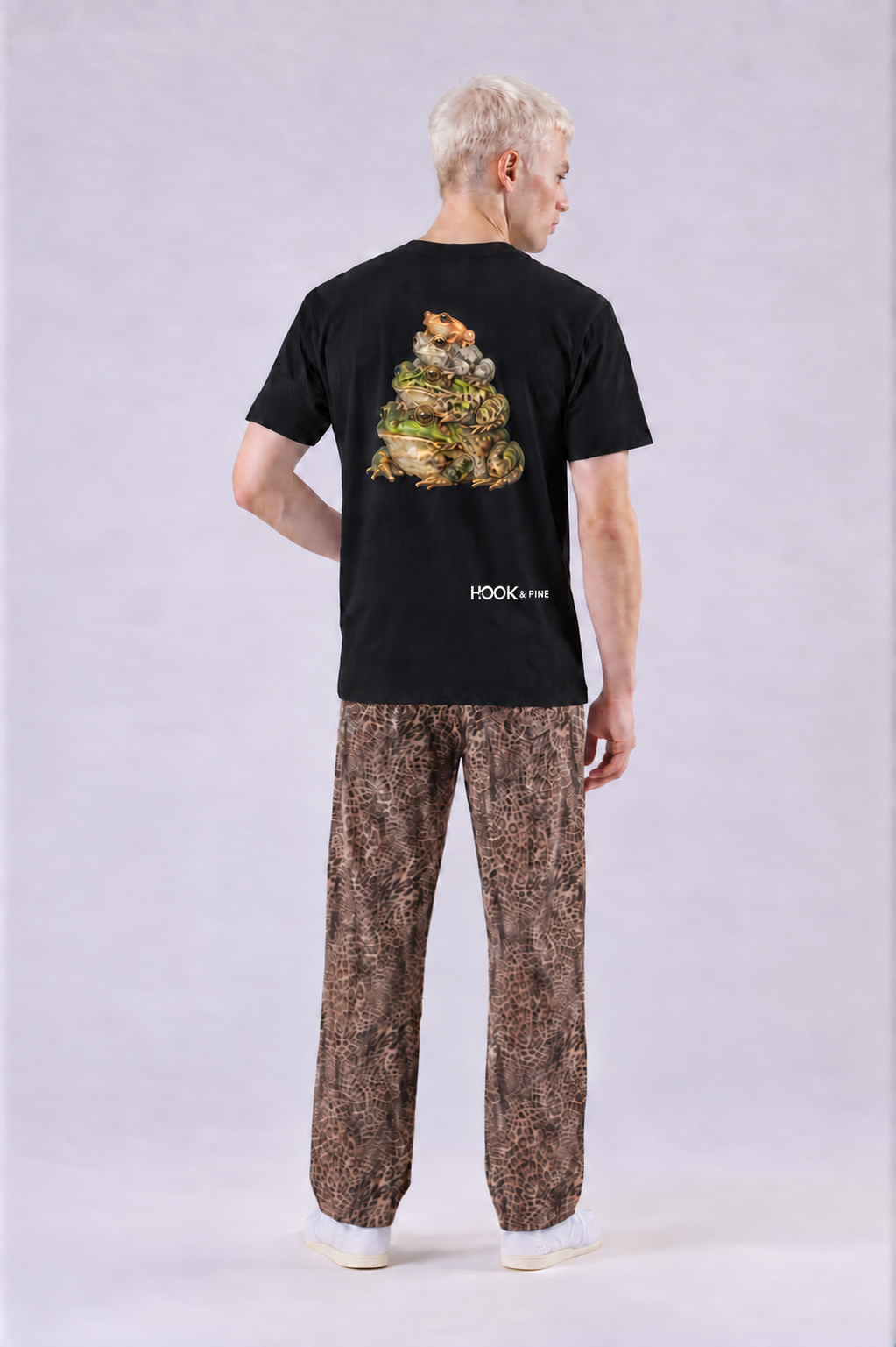 Stacked Frog Tee - Black - back