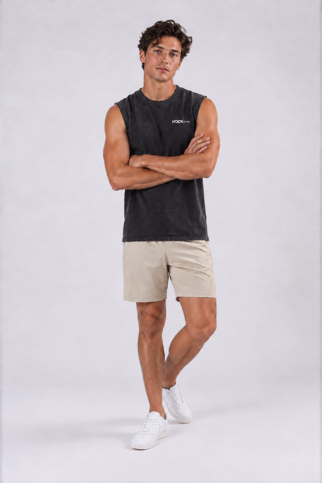 Men's Logo Frayed Cut-Off - Black - front - m