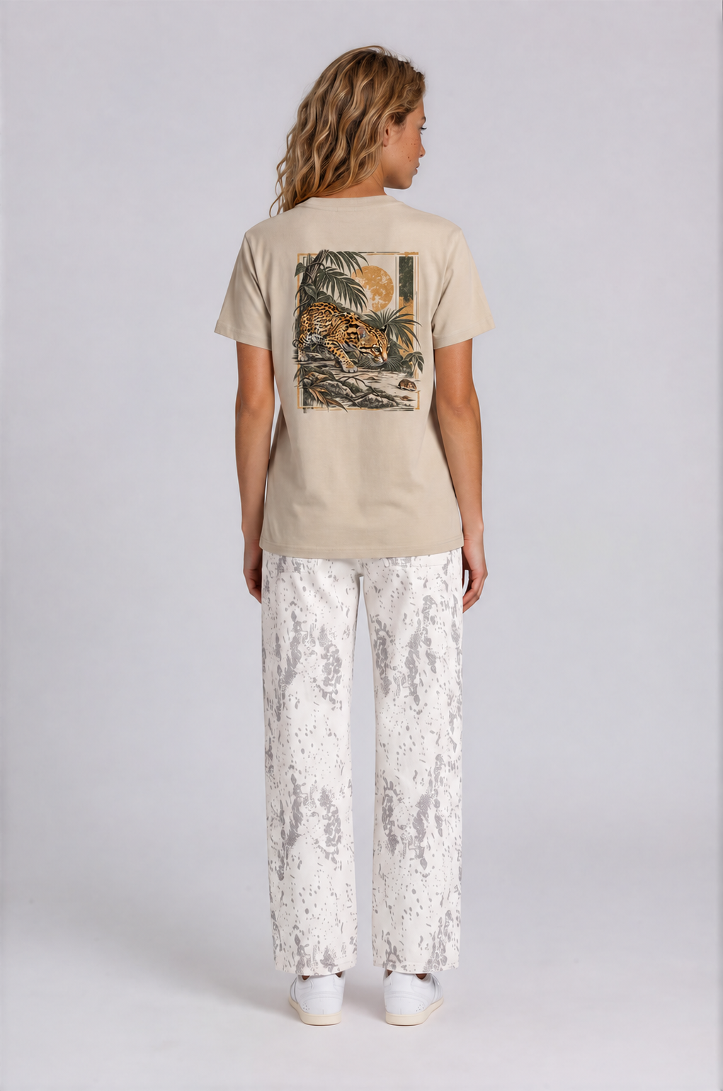 Ocelot Women's Slim Fit T-shirt - Khaki - back