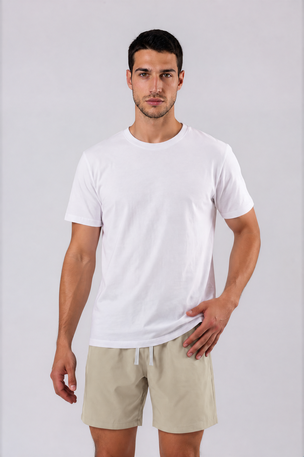 Men's Lightweight Drawstring Shorts - Khaki - front - m
