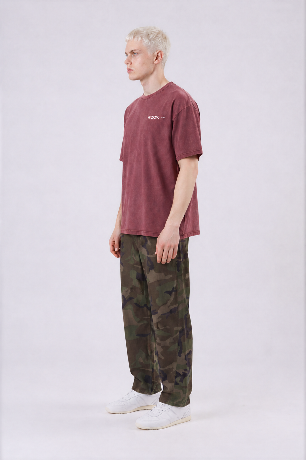 Pine Tree Thick Oversized Tee - Red - side - m
