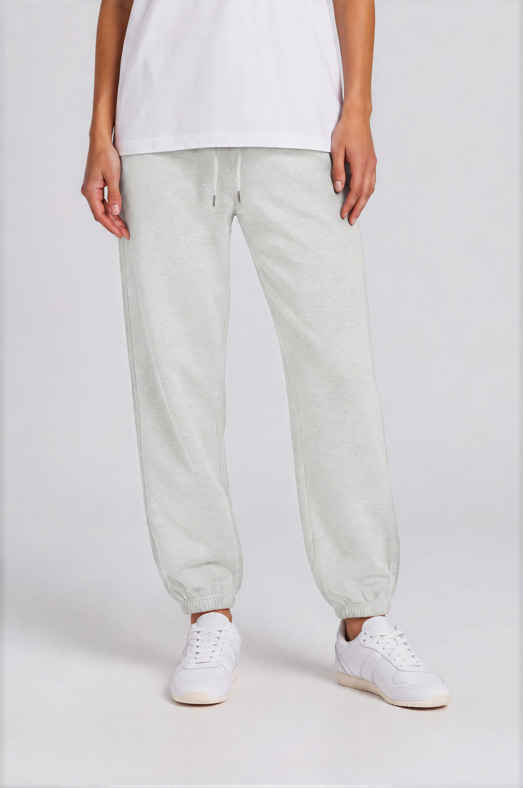 Women's Jogger Sweatpants - Oat Gray - front detail