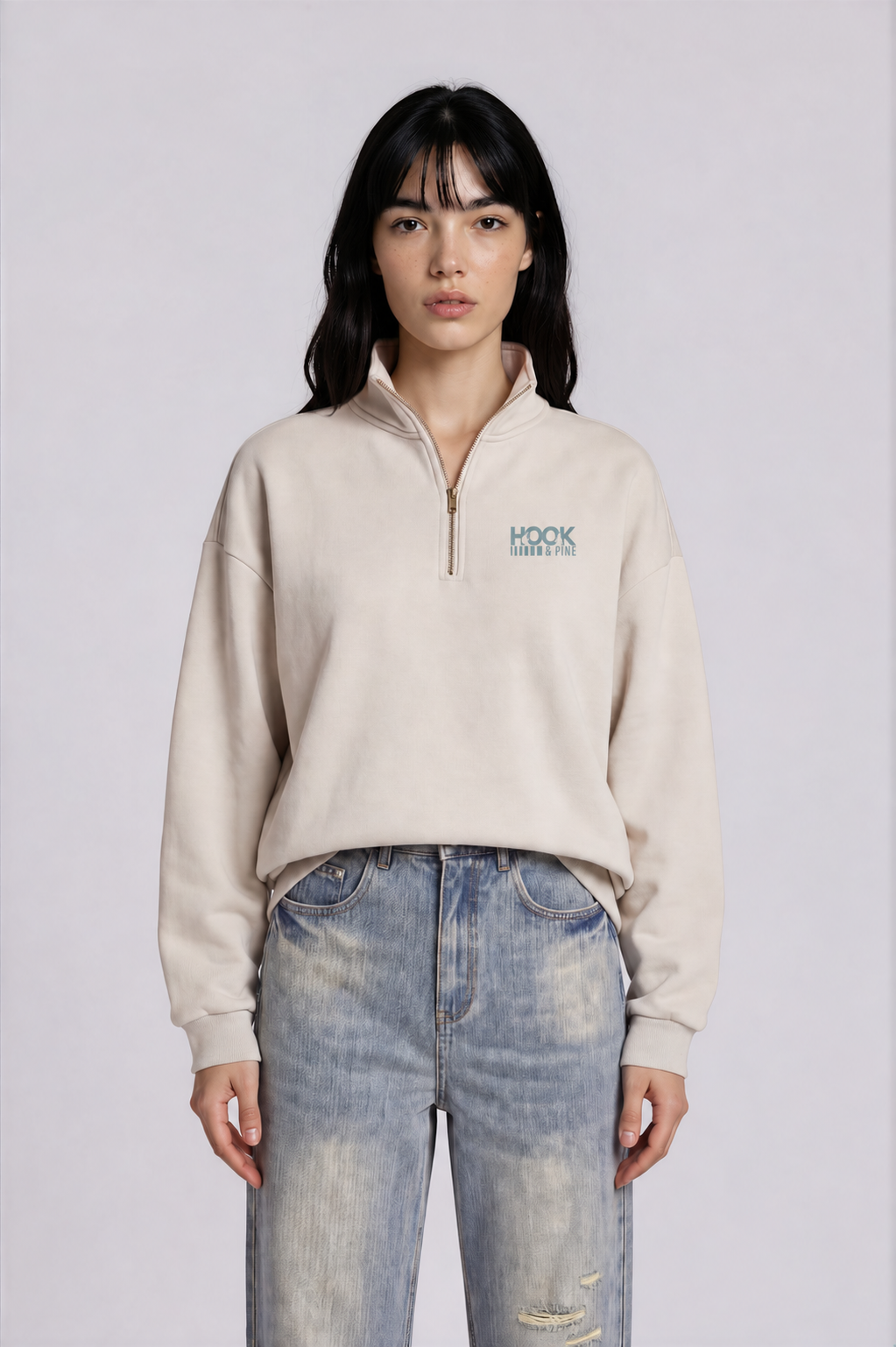Vintage Wash Fleece Sweatshirt - Light Apricot - front - w