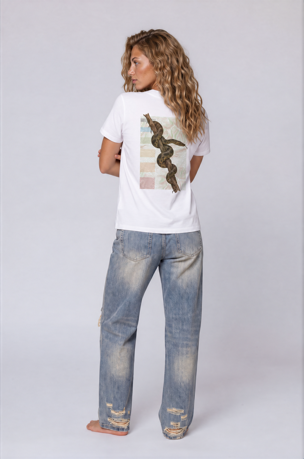Women's Quick Dry Anaconda Tee - White - back