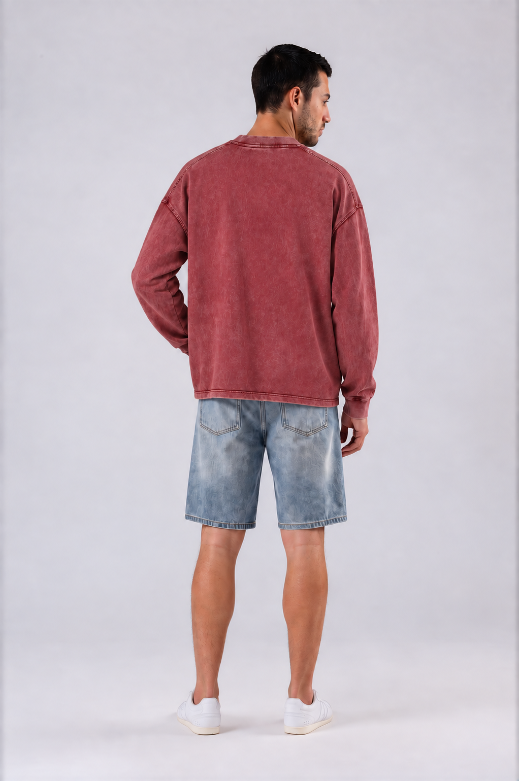 Oversized Mountain Tee - Red - back - m
