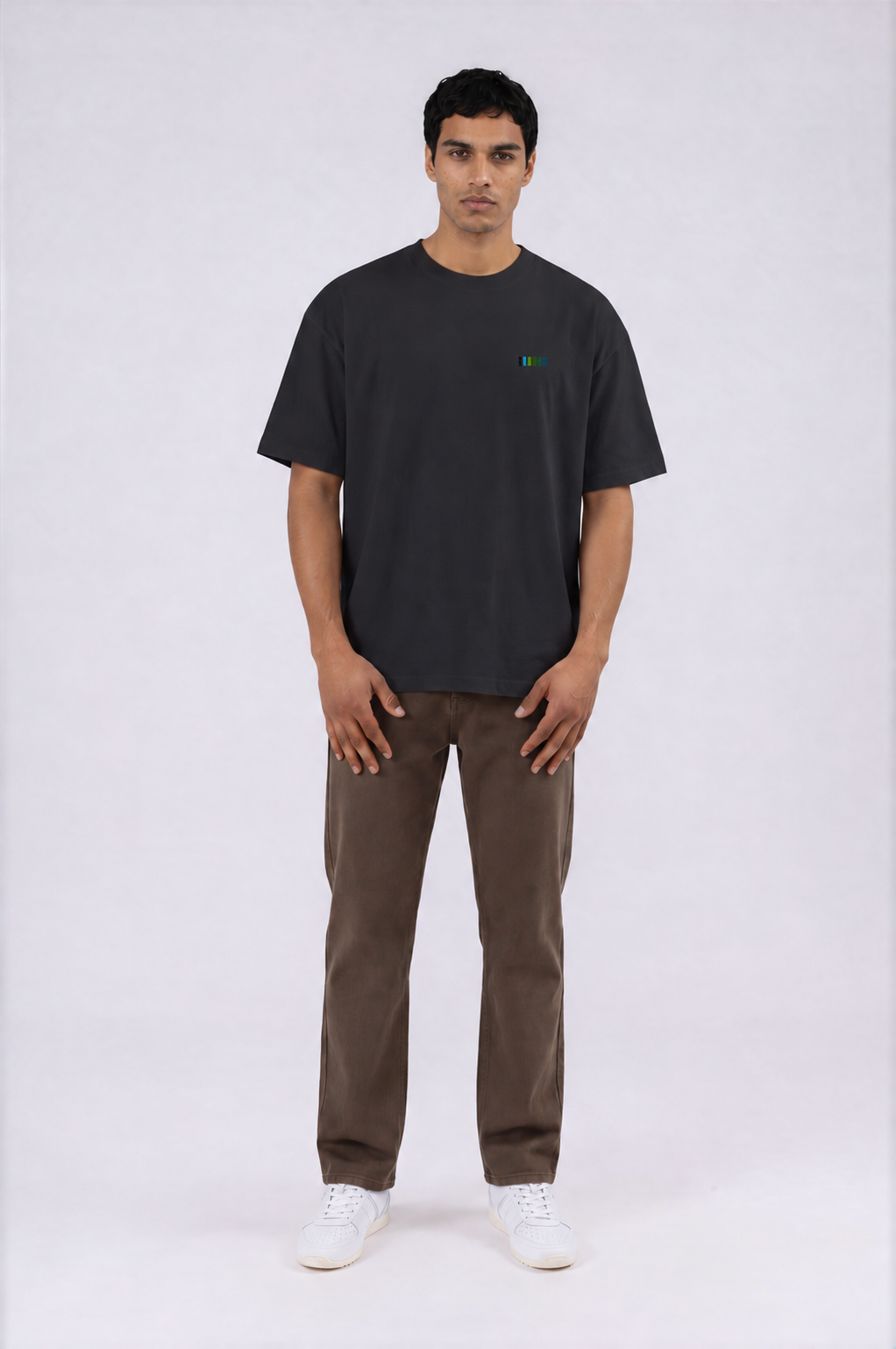 Essential Boxy Tee - Dark Gray - front - m