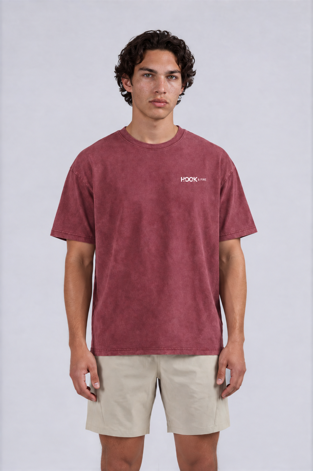 Pine Tree Thick Oversized Tee - Red - front - m