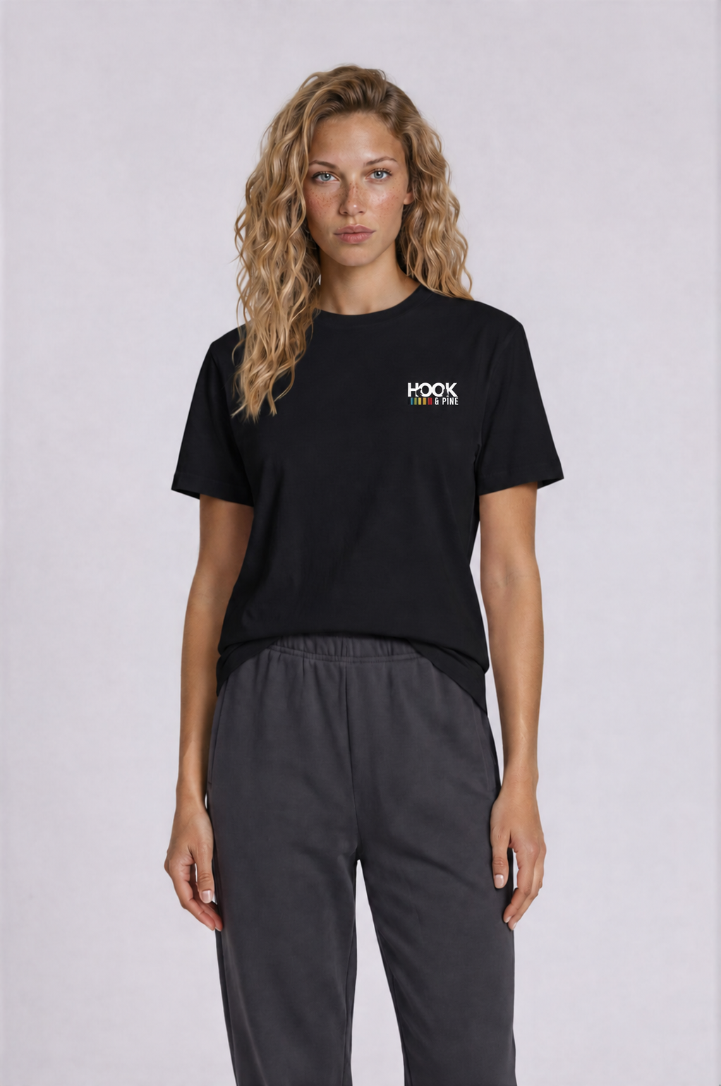 Stacked Frog Tee - Black - front