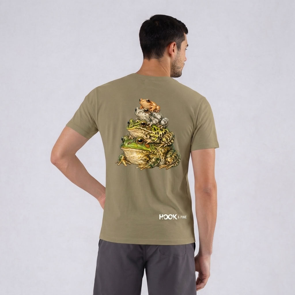 Stacked Frog Tee - Coffee - back
