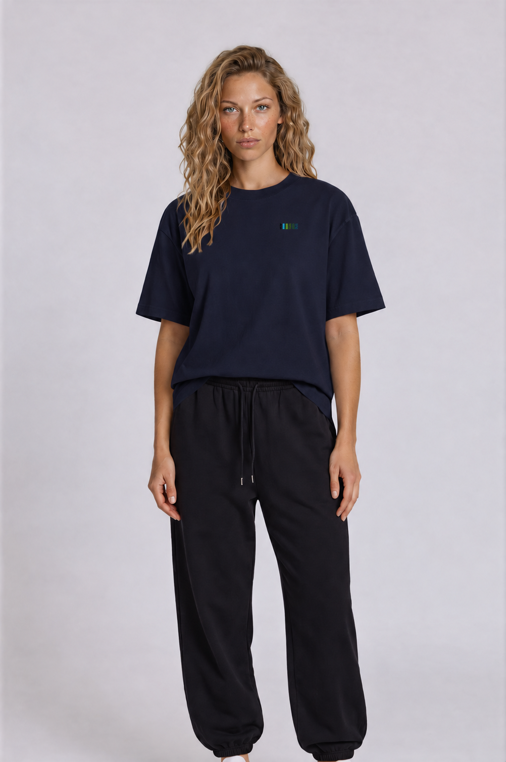 Essential Boxy Tee - Navy Blue - front - w