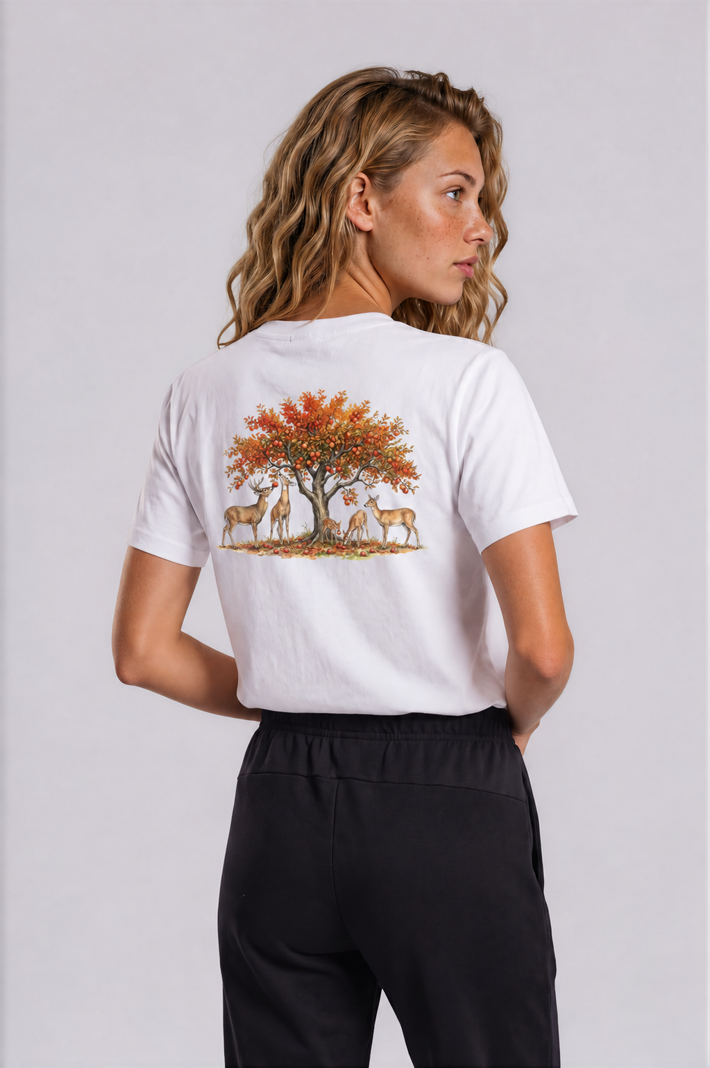 Deer Tee - White - back - w