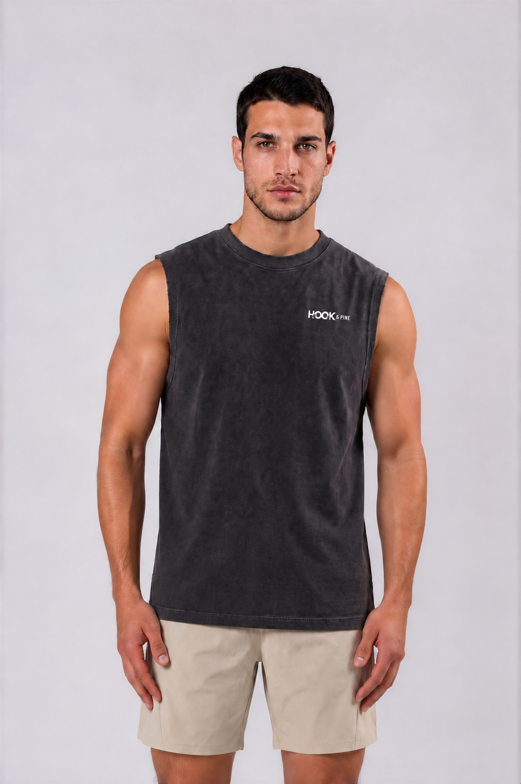 Men's Logo Frayed Cut-Off - Black - front - m
