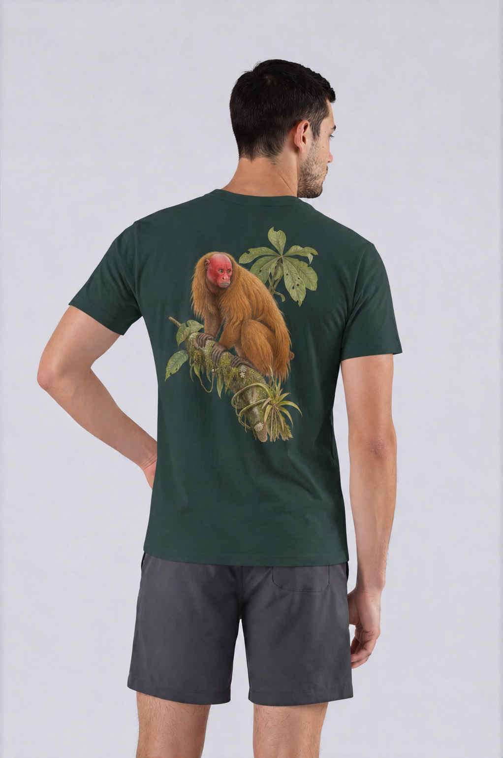 Bald Uakari Tee - Vintage Green - back