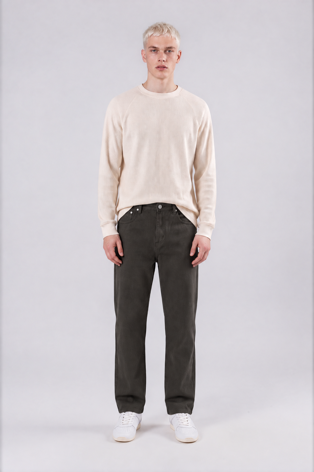 Men’s Vintage Wash Straight Leg Jeans - Dark Gray - front - m