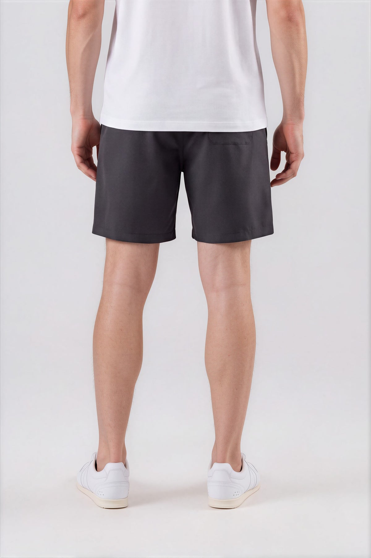 Men's Lightweight Drawstring Shorts - Dark Gray - back detail - m