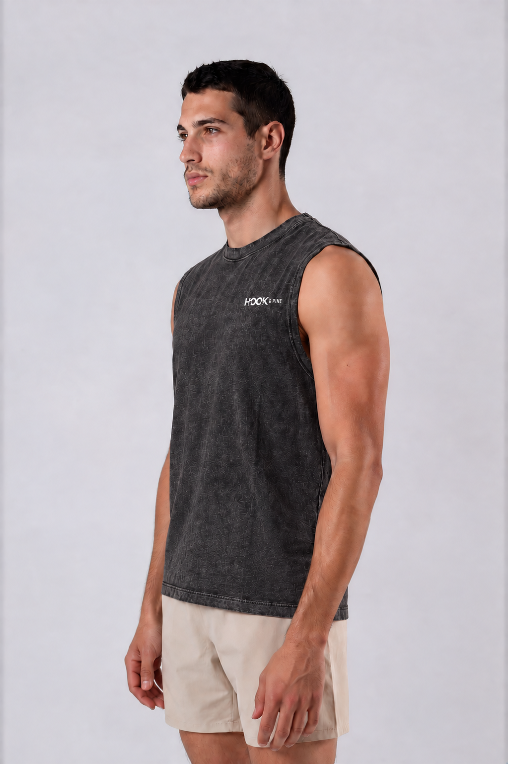 Men's Logo Frayed Cut-Off - Black - front - m