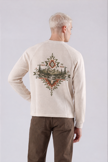 Vintage Boxy Waffle Tee - Light Apricot - back - m